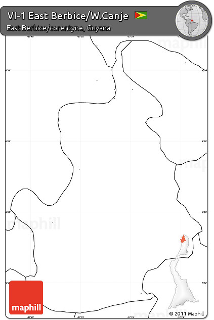Blank Simple Map of VI-1 East Berbice/W.Canje, no labels