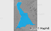 Political 3D Map of VI-7 Upper Corentyne, desaturated
