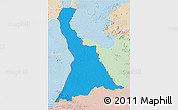 Political 3D Map of VI-7 Upper Corentyne, lighten