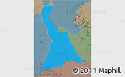 Political 3D Map of VI-7 Upper Corentyne, semi-desaturated