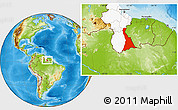 Physical Location Map of VI-7 Upper Corentyne, highlighted country