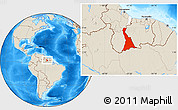 Shaded Relief Location Map of VI-7 Upper Corentyne, highlighted parent region