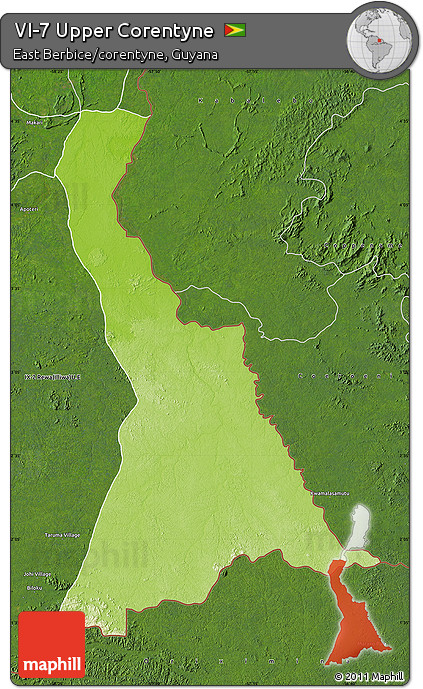 Physical Map of VI-7 Upper Corentyne, satellite outside