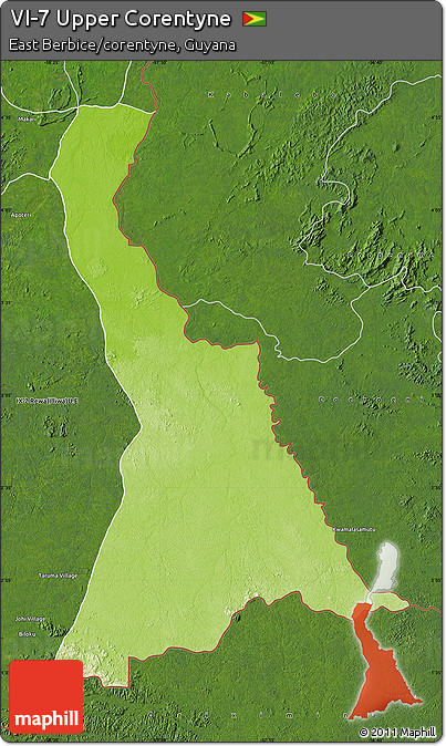 Physical Map of VI-7 Upper Corentyne, satellite outside