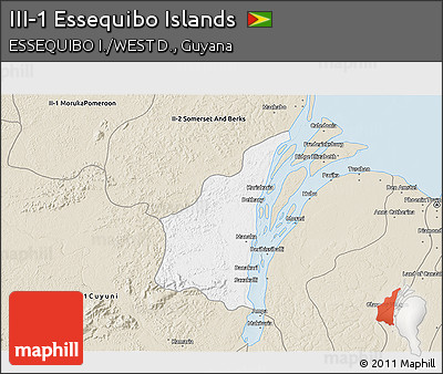 Classic Style 3D Map of III-1 Essequibo Islands