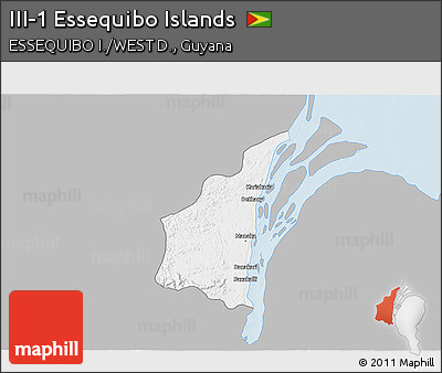 Gray 3D Map of III-1 Essequibo Islands, single color outside