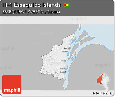 Gray 3D Map of III-1 Essequibo Islands, single color outside