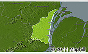 Physical 3D Map of III-1 Essequibo Islands, darken