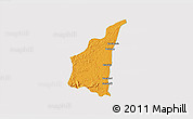 Political 3D Map of III-1 Essequibo Islands, cropped outside