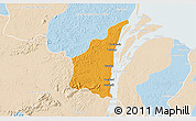 Political 3D Map of III-1 Essequibo Islands, lighten