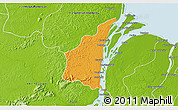 Political 3D Map of III-1 Essequibo Islands, physical outside