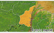 Political 3D Map of III-1 Essequibo Islands, satellite outside
