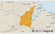 Political 3D Map of III-1 Essequibo Islands, shaded relief outside