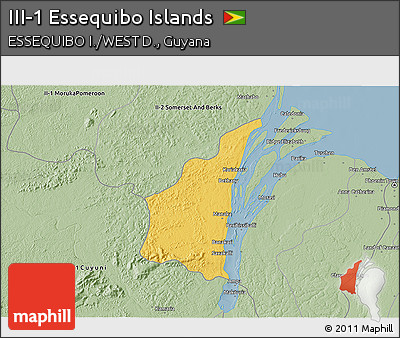 Savanna Style 3D Map of III-1 Essequibo Islands