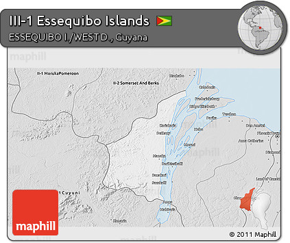Silver Style 3D Map of III-1 Essequibo Islands