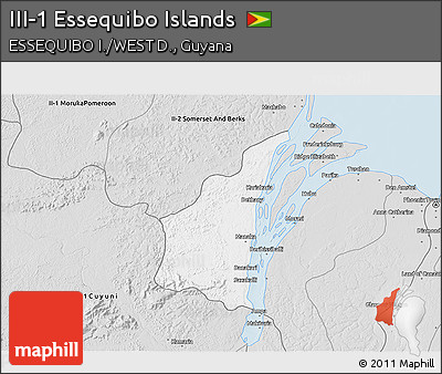 Silver Style 3D Map of III-1 Essequibo Islands