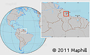 Gray Location Map of III-1 Essequibo Islands, within the entire country