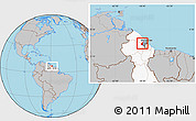 Gray Location Map of III-1 Essequibo Islands, highlighted country, highlighted parent region