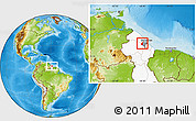 Physical Location Map of III-1 Essequibo Islands, highlighted country, highlighted parent region