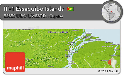 Physical Panoramic Map of III-1 Essequibo Islands