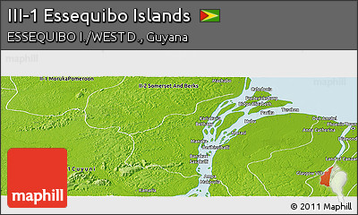 Physical Panoramic Map of III-1 Essequibo Islands