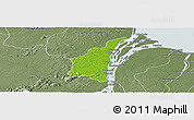 Physical Panoramic Map of III-1 Essequibo Islands, semi-desaturated