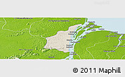 Shaded Relief Panoramic Map of III-1 Essequibo Islands, physical outside
