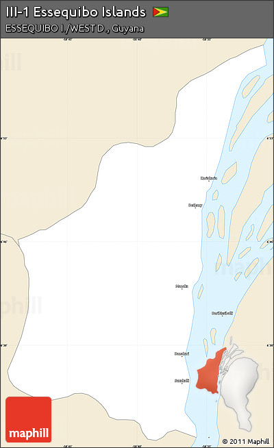 Classic Style Simple Map of III-1 Essequibo Islands