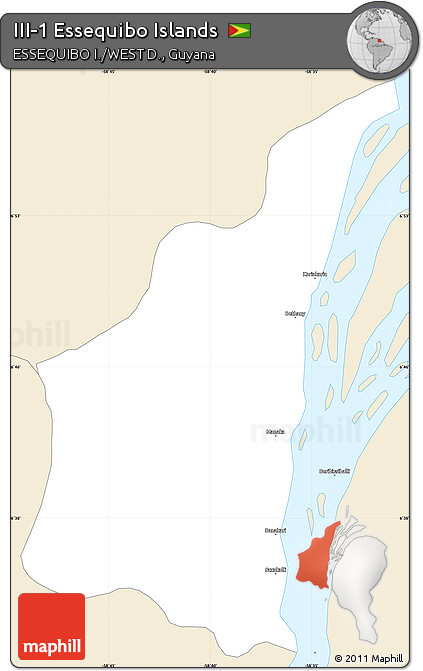 Classic Style Simple Map of III-1 Essequibo Islands