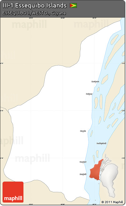 Classic Style Simple Map of III-1 Essequibo Islands