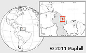Blank Location Map of III-3 Lower West Demerara, highlighted country