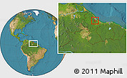 Satellite Location Map of III-3 Lower West Demerara, within the entire country
