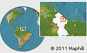 Satellite Location Map of III-3 Lower West Demerara, highlighted country