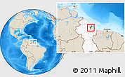 Shaded Relief Location Map of III-3 Lower West Demerara, highlighted country
