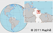 Gray Location Map of ESSEQUIBO I./WEST D., highlighted country