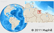 Shaded Relief Location Map of ESSEQUIBO I./WEST D.