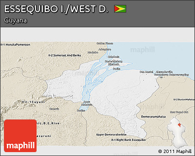 Classic Style Panoramic Map of ESSEQUIBO I./WEST D.