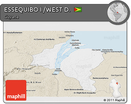 Classic Style Panoramic Map of ESSEQUIBO I./WEST D.