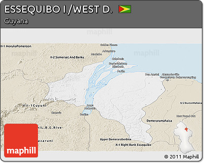 Classic Style Panoramic Map of ESSEQUIBO I./WEST D.