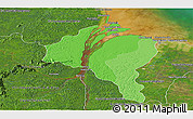 Political Shades Panoramic Map of ESSEQUIBO I./WEST D., satellite outside