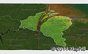 Satellite Panoramic Map of ESSEQUIBO I./WEST D., darken