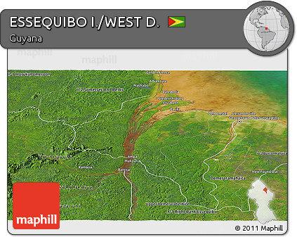 Satellite Panoramic Map of ESSEQUIBO I./WEST D.