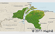 Satellite Panoramic Map of ESSEQUIBO I./WEST D., shaded relief outside