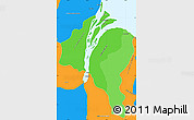 Political Shades Simple Map of ESSEQUIBO I./WEST D., political outside