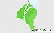 Political Shades Simple Map of ESSEQUIBO I./WEST D., single color outside