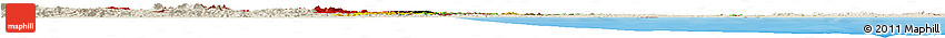 Flag Horizon Map of Guyana, shaded relief outside, bathymetry sea