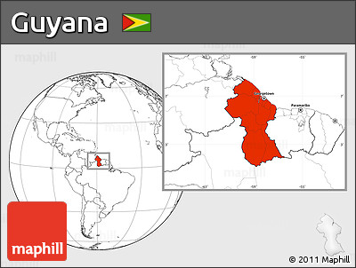 Blank Location Map of Guyana