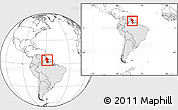 Blank Location Map of Guyana, highlighted continent, within the entire continent