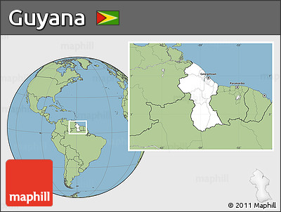 Blank Location Map of Guyana, savanna style outside