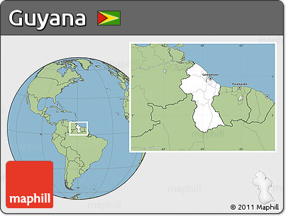 Blank Location Map of Guyana, savanna style outside